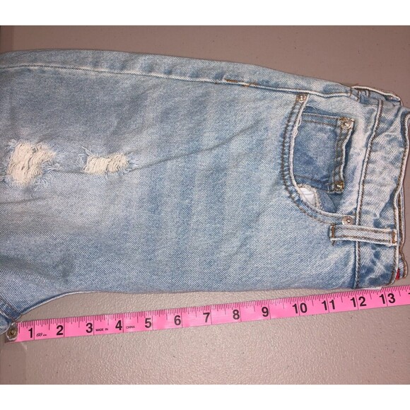 Signature 8 Jeans Woman's Size 28 Denim Distressed Mom High Rise Button Fly Cuff - Picture 10 of 11